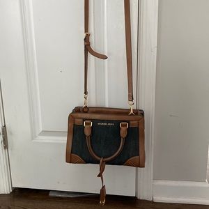Michael kors cross body bag in denim and leather